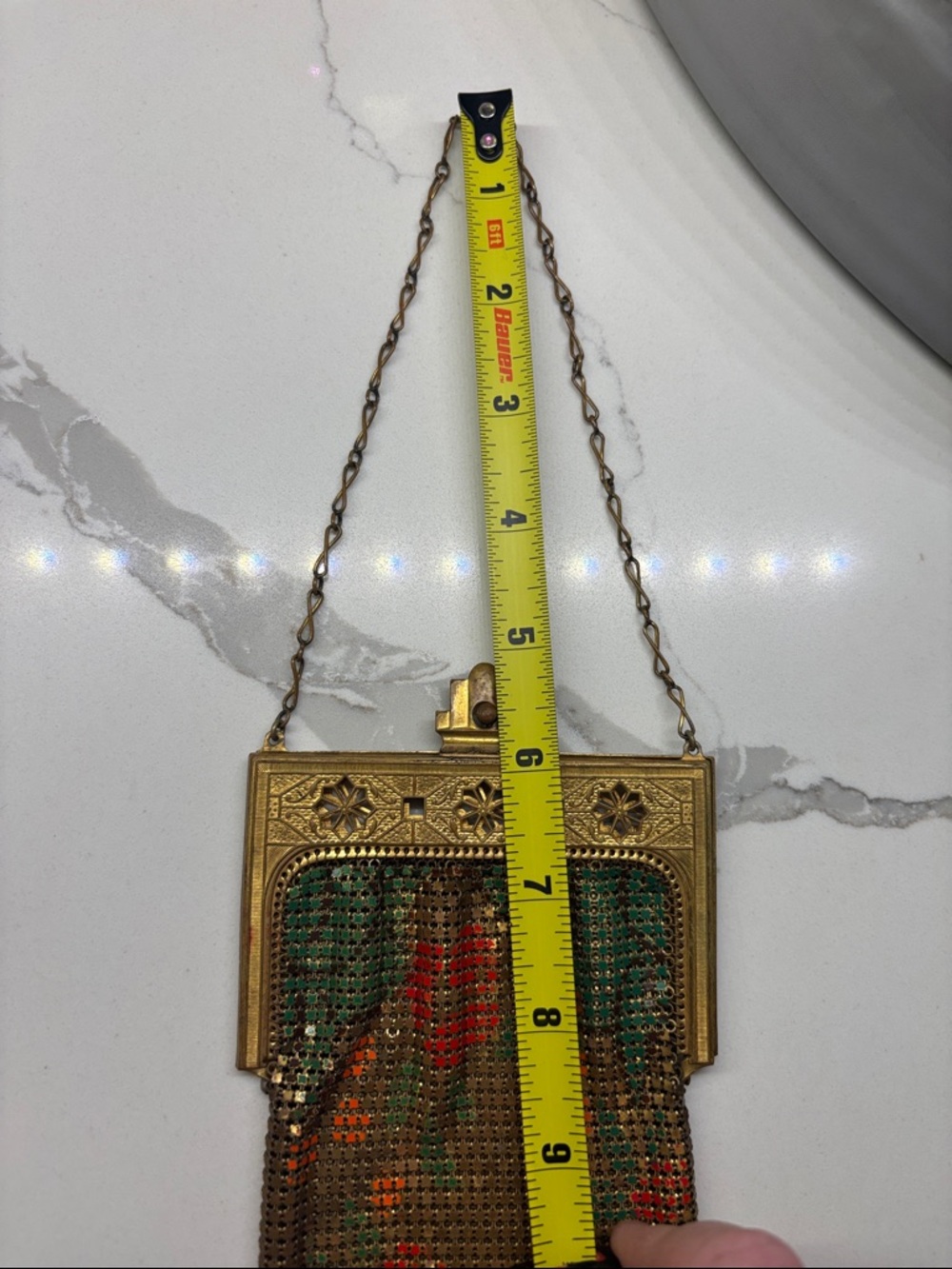 1920s Art Deco enameled mesh purse - Picture 8 of 13